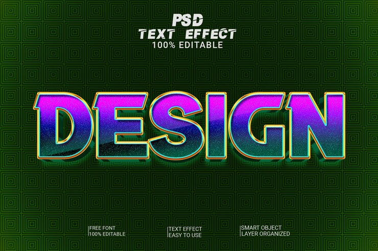 PSD diseño de efecto de estilo de texto