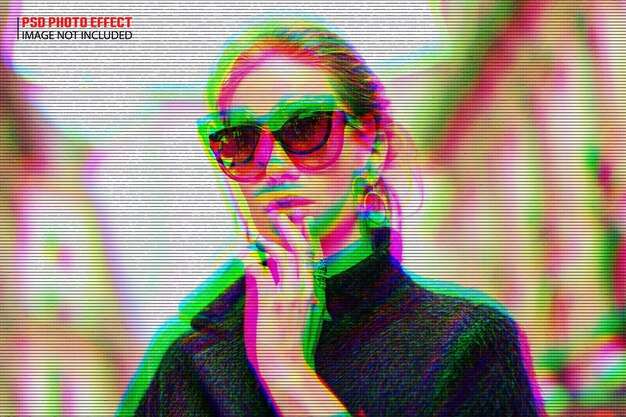 Diseño de efecto de foto de píxeles de color