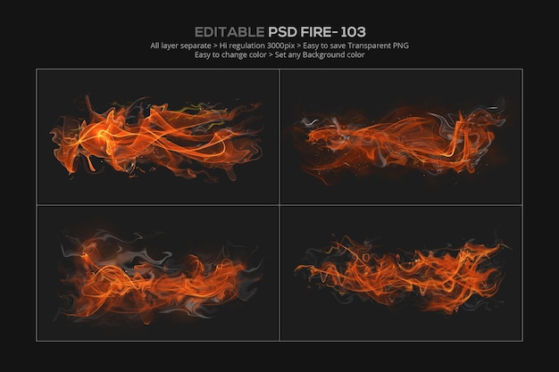 Diseño de efecto de fuego abstracto en renderizado 3d