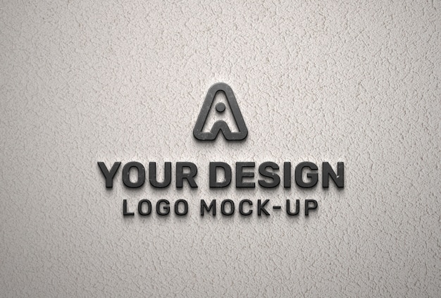 Diseño de efecto de logotipo de pared con textura