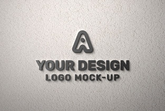 PSD diseño de efecto de logotipo de pared con textura