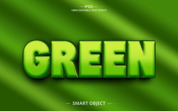 Diseño de efecto de texto 3d creativo verde
