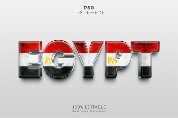 Diseño de efecto de texto 3D editable PSD de Egipto