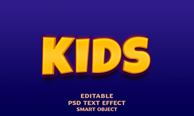 Diseño de efecto de texto 3d para niños