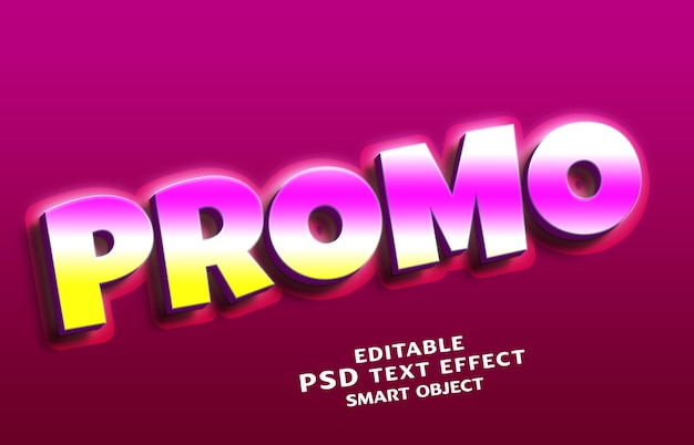 diseño de efecto de texto 3d promocional