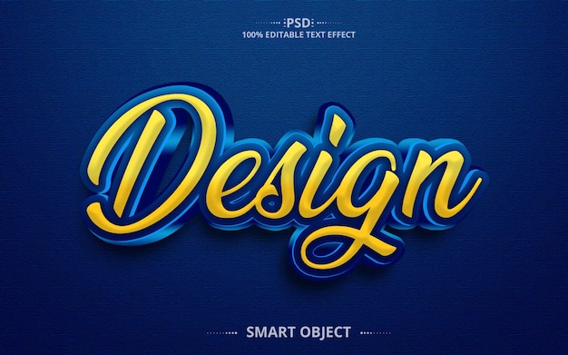 PSD diseño de efecto de texto 3d psd