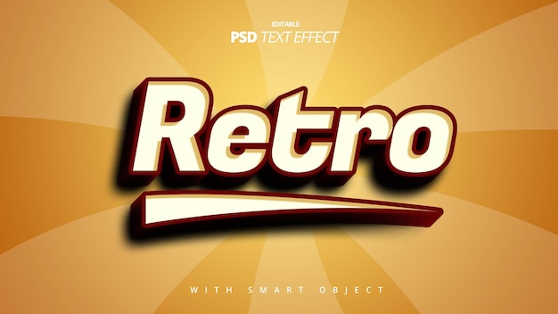 Diseño de efecto de texto 3d vintage retro