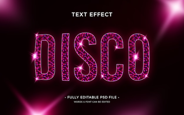 Diseño de efecto de texto de bola de discoteca