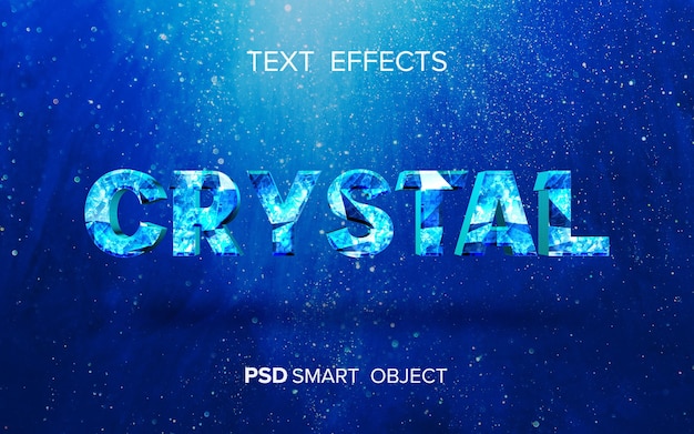 PSD diseño de efecto de texto de cristal