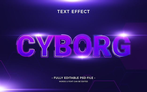 Diseño de efecto de texto cyborg