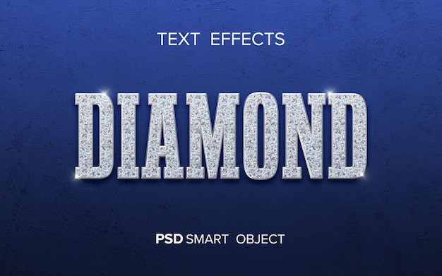 PSD diseño de efecto de texto de diamante