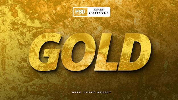 PSD diseño de efecto de texto dorado realista.