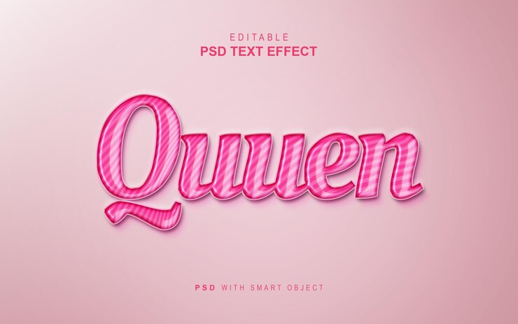 Diseño de efecto de texto dulce reina