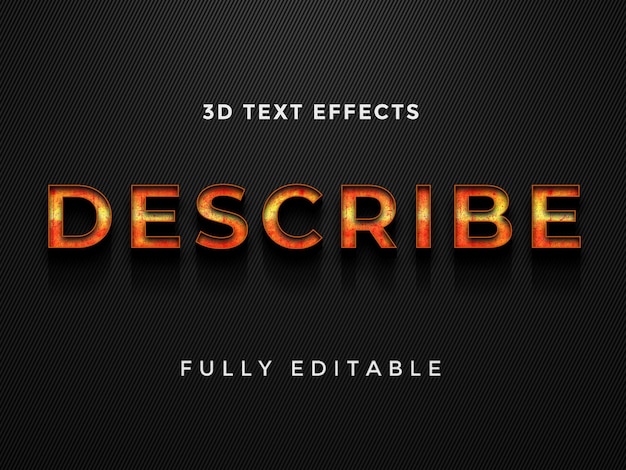 Diseño de efecto de texto editable creativo psd gratis