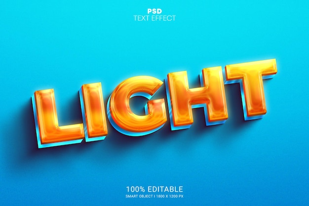 Diseño de efecto de texto editable PSD 3D ligero