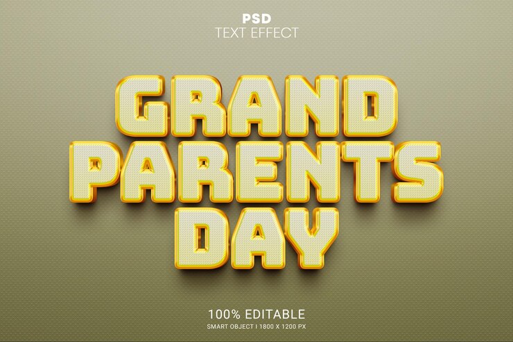 PSD diseño de efecto de texto editable psd del día de los abuelos