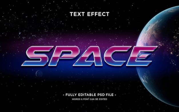PSD diseño de efecto de texto espacial