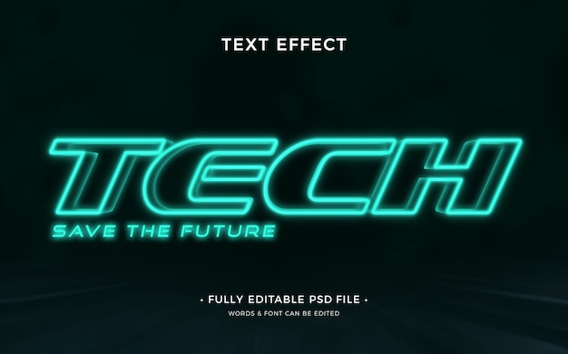 Diseño de efecto de texto futurista.