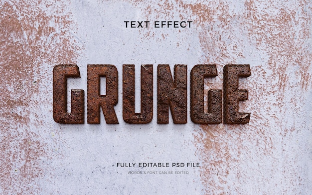 PSD diseño de efecto de texto grunge