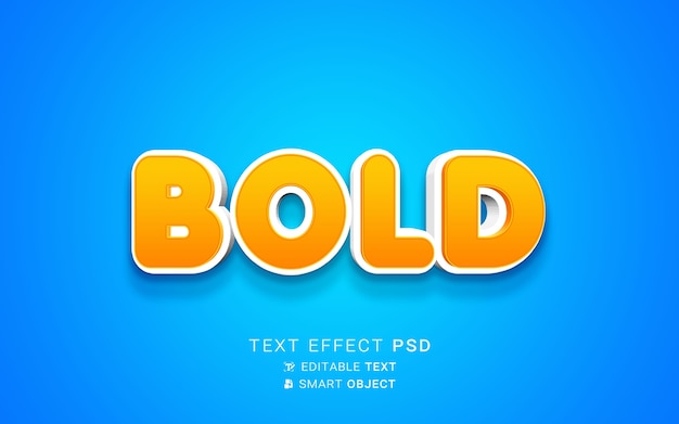 PSD diseño de efecto de texto en negrita