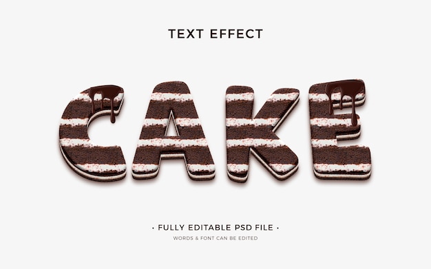 Diseño de efecto de texto de pastel