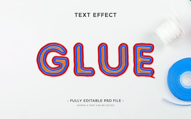 Diseño de efecto de texto de pegamento