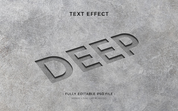 Diseño de efecto de texto profundo