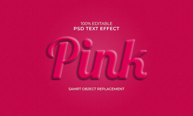 PSD diseño de efecto de texto psd rosa