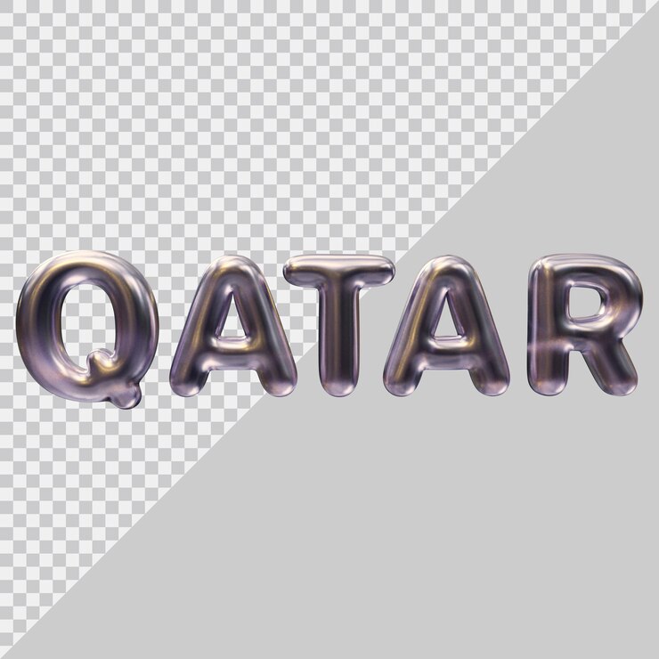 PSD diseño de efecto de texto de qatar con estilo moderno 3d