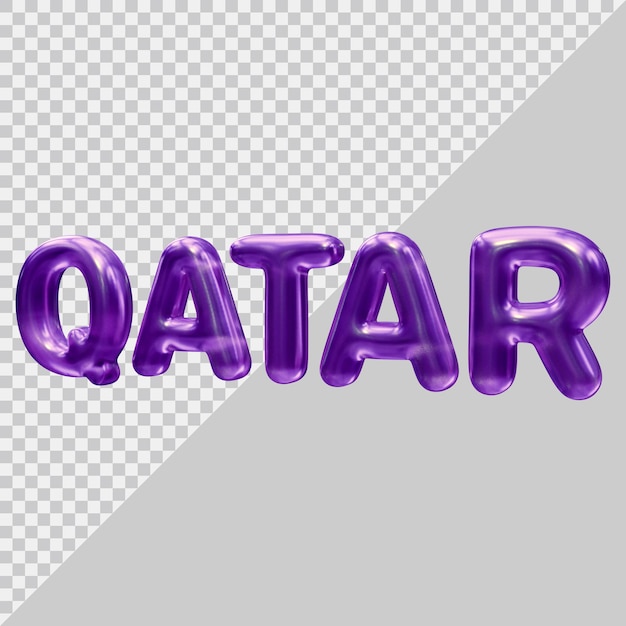 Diseño de efecto de texto de qatar con estilo moderno 3d