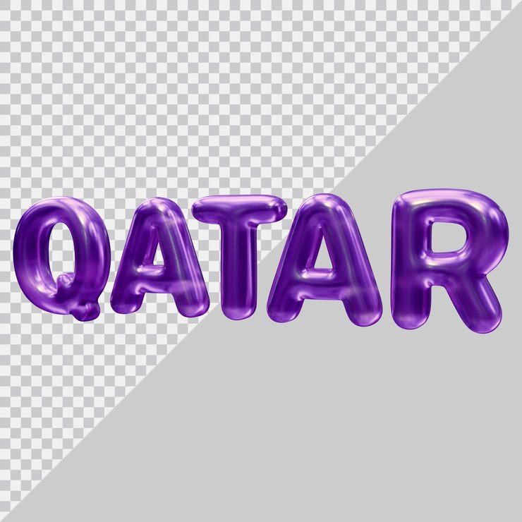 PSD diseño de efecto de texto de qatar con estilo moderno 3d