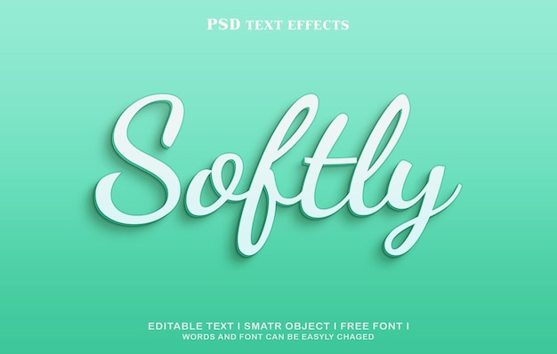 Diseño de efecto de texto suave 3d editable