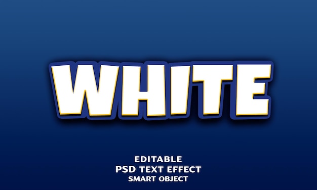 diseño de efectos de texto 3D en blanco