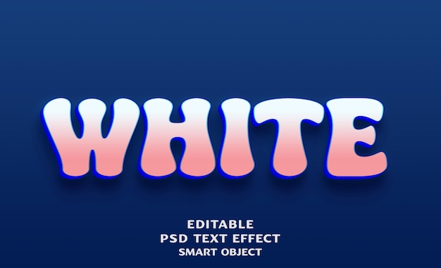 Diseño de efectos de texto 3D en blanco