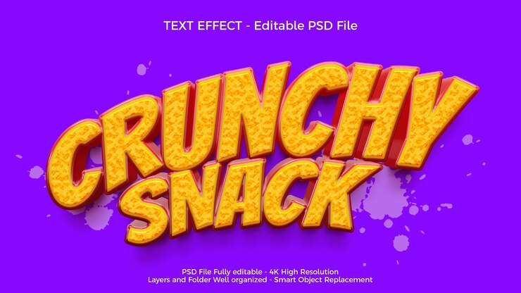 Diseño de efectos de texto 3D editable de texto crujiente