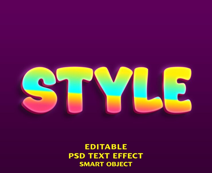 PSD diseño de efectos de texto 3d de estilo
