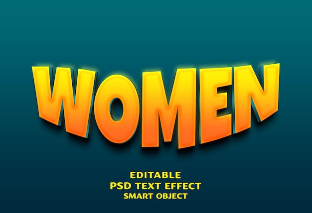 Diseño de efectos de texto en 3D para mujeres