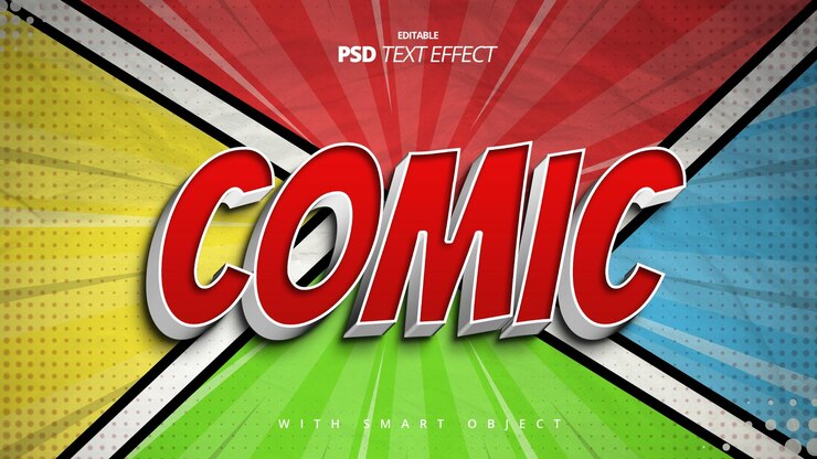 PSD diseño de efectos de texto en 3d para niños de dibujos animados