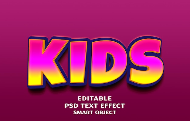 Diseño de efectos de texto 3D para niños