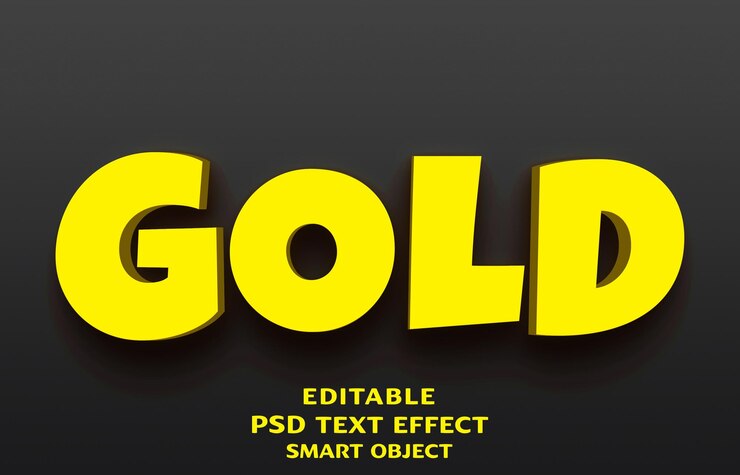 PSD diseño de efectos de texto 3d en oro