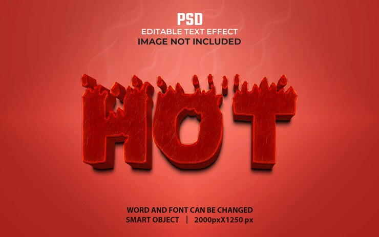 PSD diseño de efectos de texto 3d psd caliente