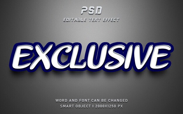 Diseño de efectos de texto 3D PSD exclusivo