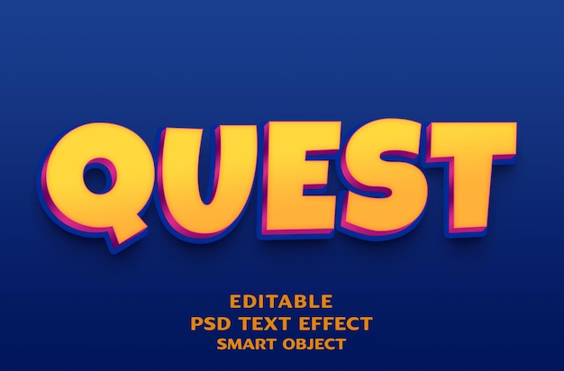 Diseño de efectos de texto 3D de Quest