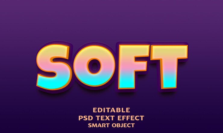 PSD diseño de efectos de texto 3d suaves