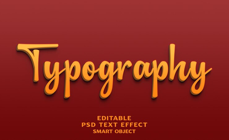 PSD diseño de efectos de texto 3d de tipografía