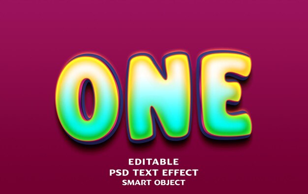 PSD diseño de efectos de texto 3d