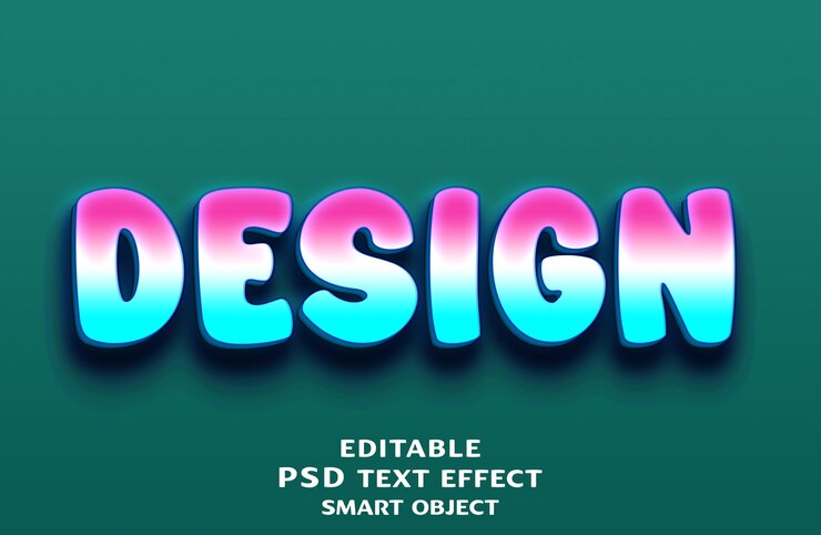 PSD diseño de efectos de texto 3d