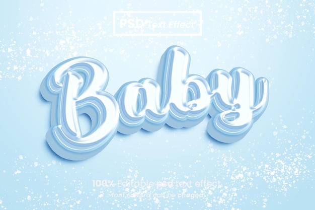 Diseño de efectos de texto editables en 3D para bebés