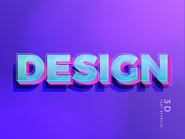 PSD diseño de efectos de texto editables en 3d