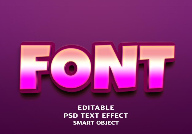 PSD diseño de efectos de texto de fuente 3d